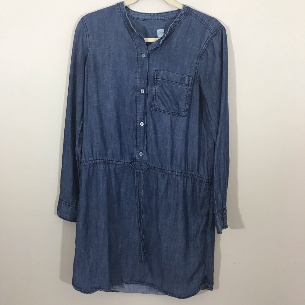 GAP jean dress with tie waist long sleeve small